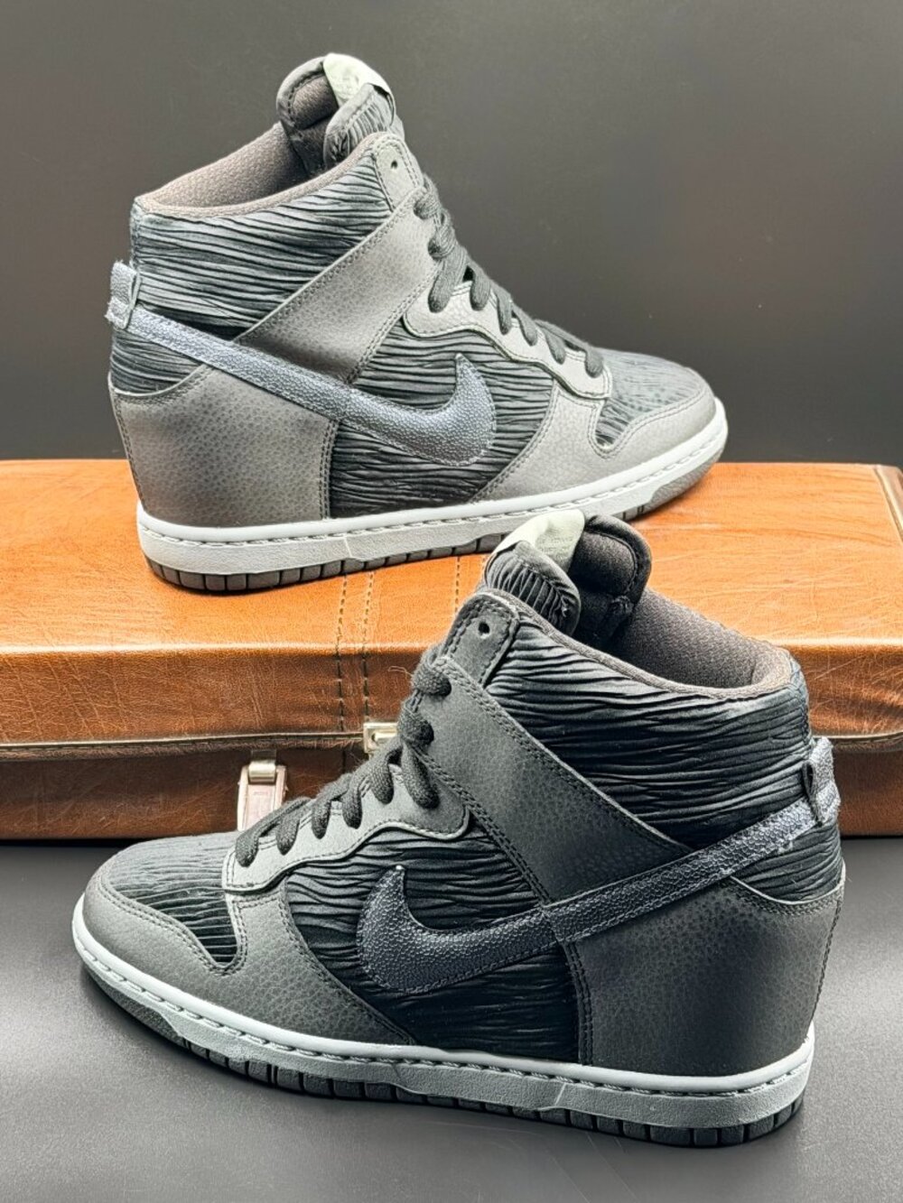 Nike Wmns Dunk Sky High Hidden Wedge 'Black Metallic Hematite'
